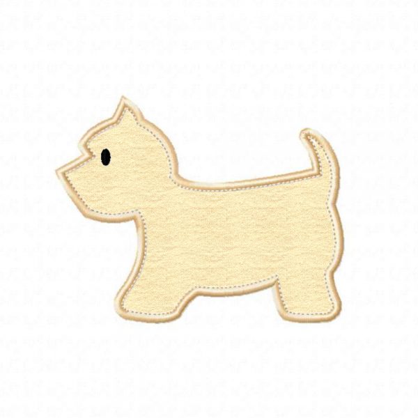 Westie Dog applique design pattern by Big Dreams Embroidery