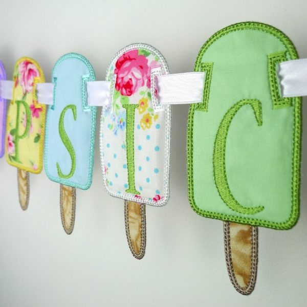 Popsicle Banner in the hoop project by Big Dreams Embroidery